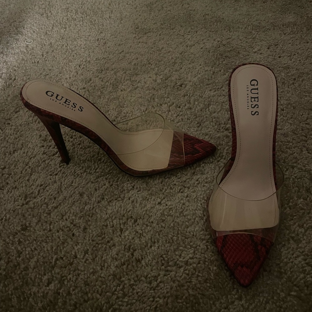 Guess snake print heels